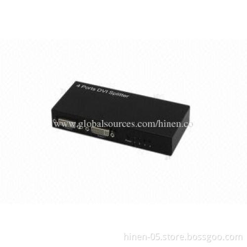 4-port DVI Splitter, Supports Highest Video Resolution 1,080p